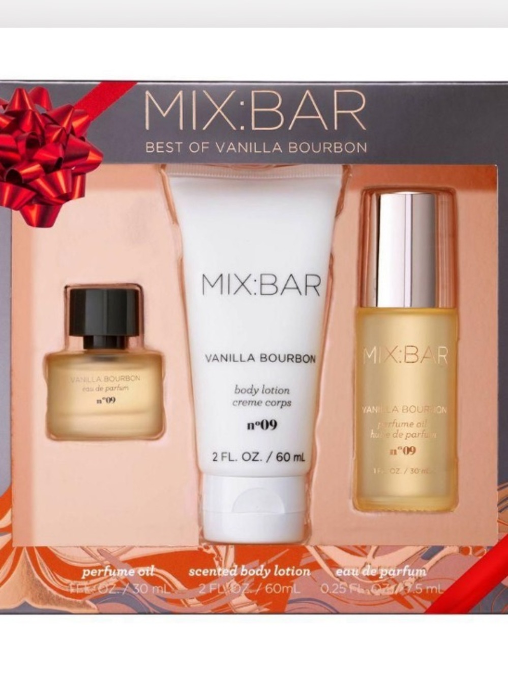 NIB Mix Bar Vanilla Bourbon Women’s Bath & Body Set - Cream/Gold